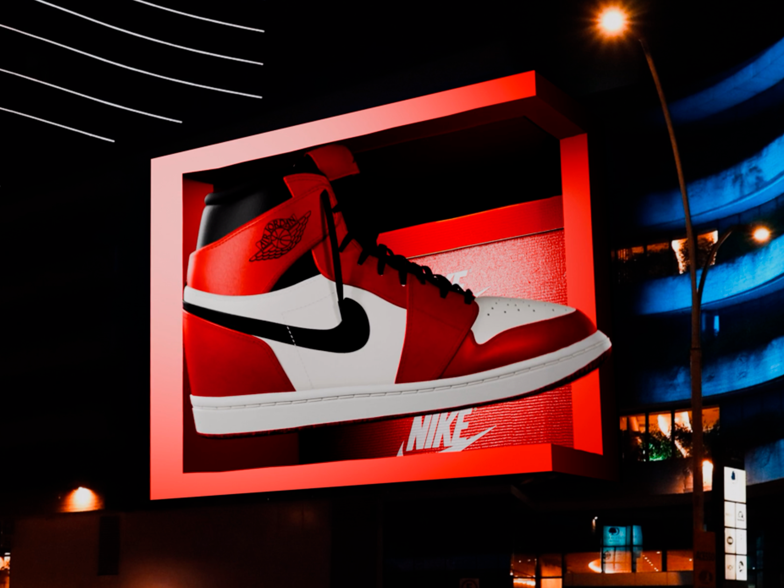Projeto Nike — painel curvo